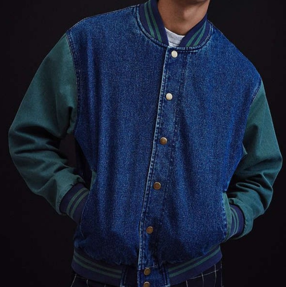 BDG urban outfitters vintage denim bomber jacket